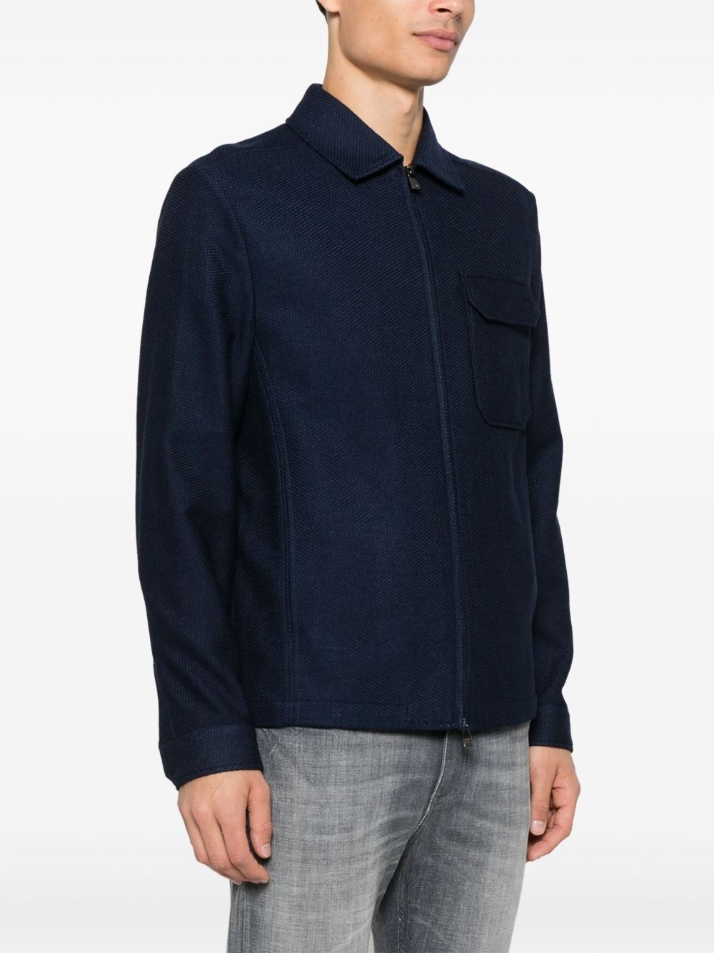 textured shirt jacket - 3