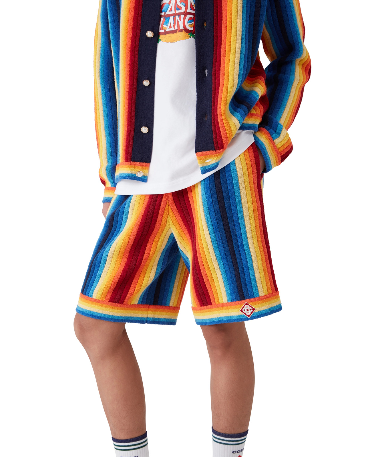 Gradient Stripe Towelling Shorts | Casablanca Paris - 4