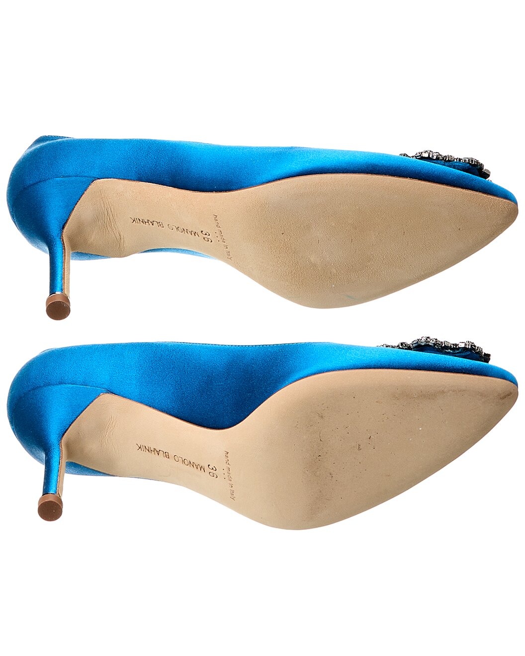 Manolo Blahnik Hangisi 70 Satin Pump (Authentic Pre-Loved) - 4