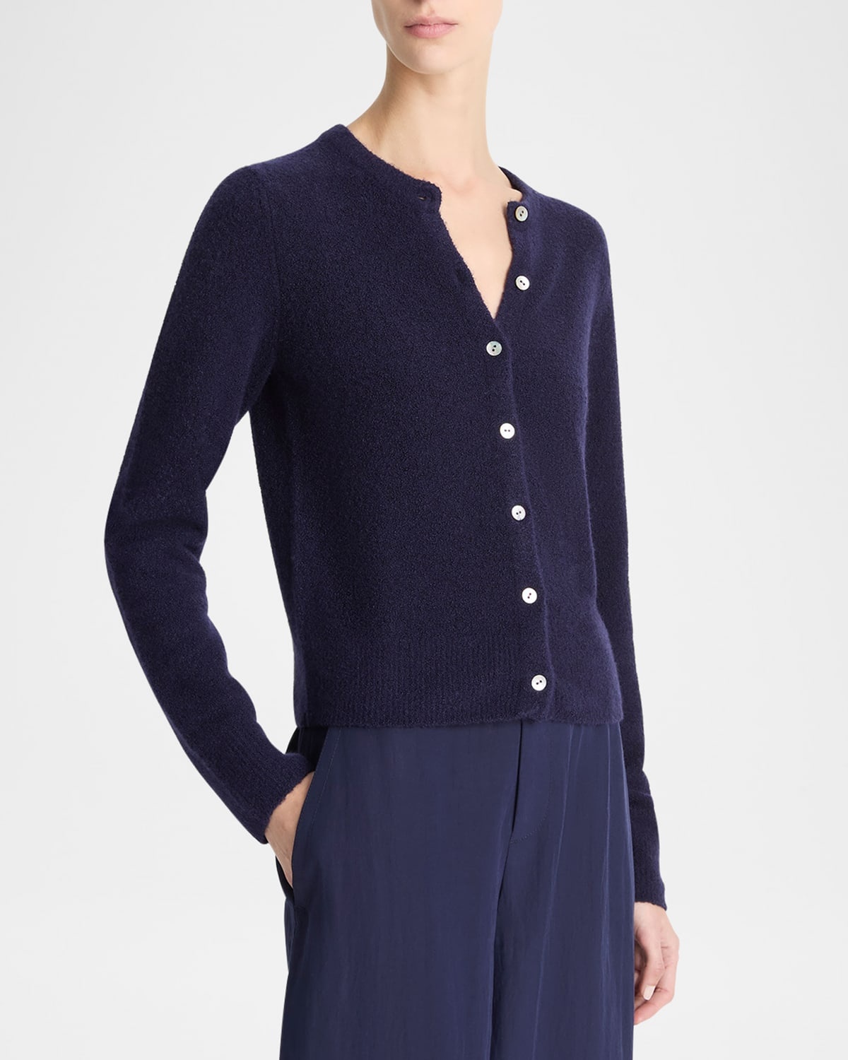 Crewneck Bouclé Cardigan - 3