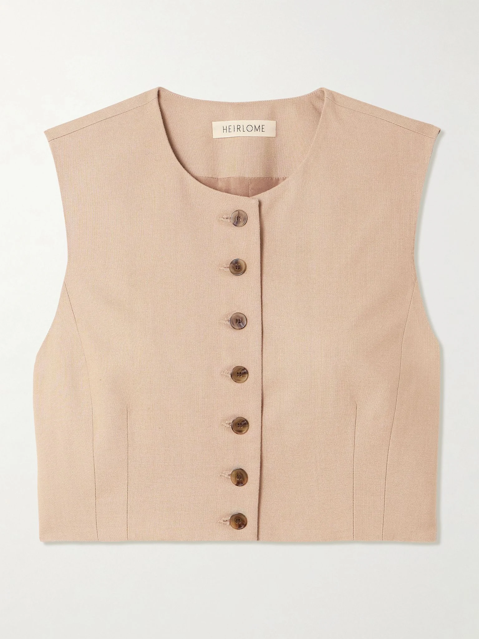 Danielle cropped silk top Beige - 1