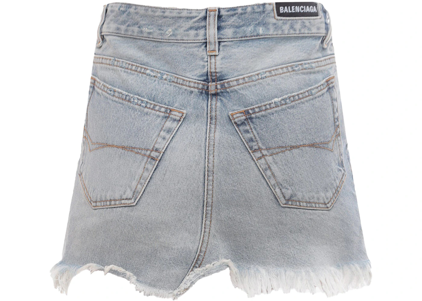 Balenciaga Women's Denim Mini Skirt Blue - 2