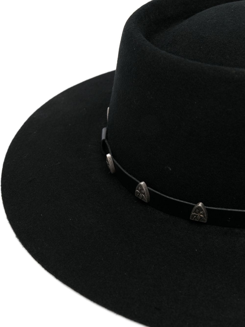 stud-embellished wool boater hat - 2