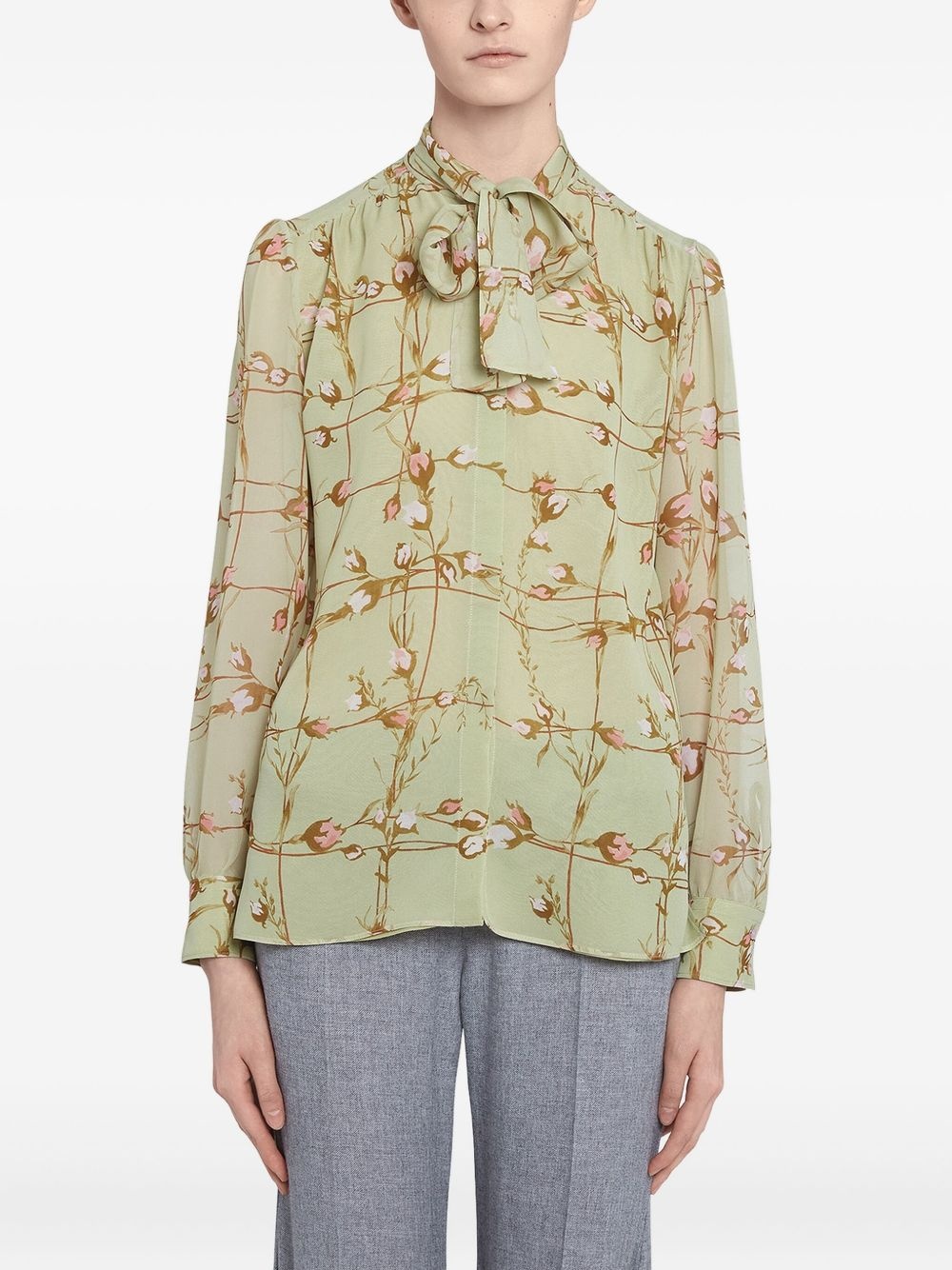 floral-print blouse - 3