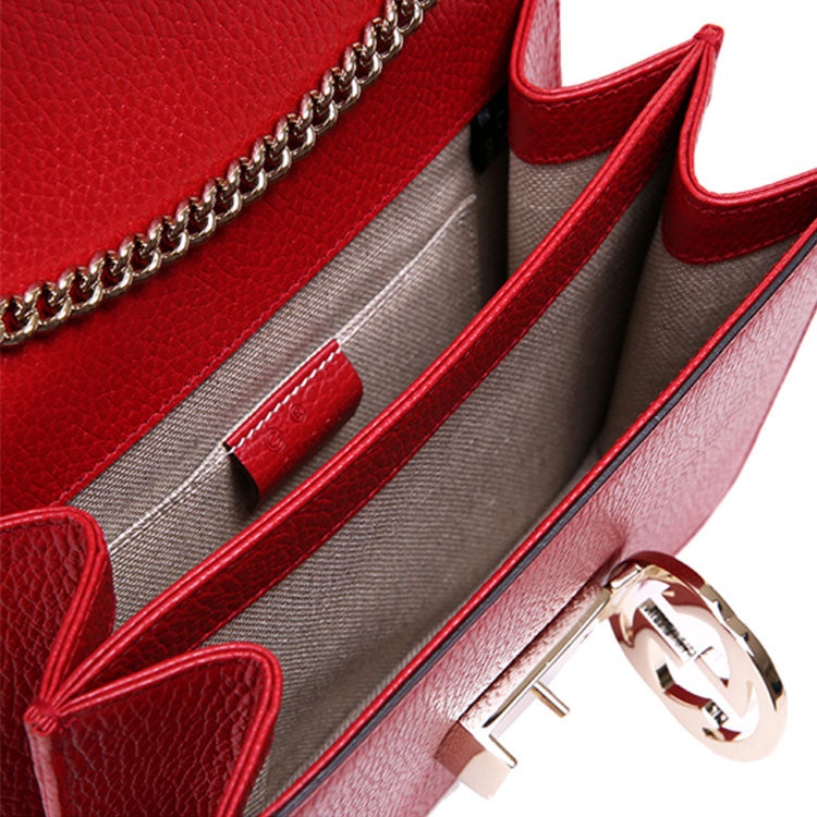(WMNS) Gucci Leather Organ Crossbody Bag Single Shoulder Bag Red 510304-CAO0G-6420 - 6