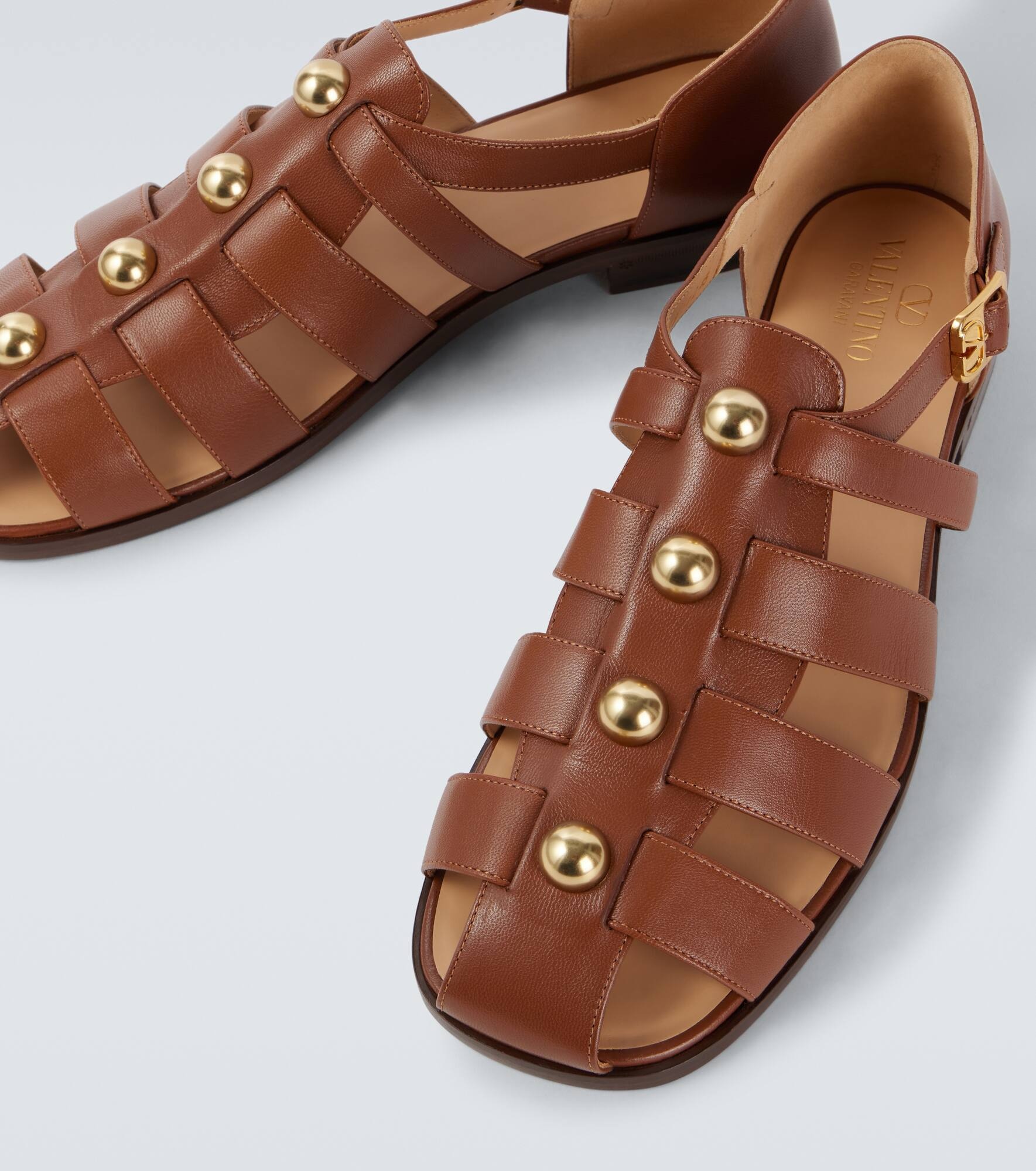 Studded leather fisherman sandals - 3