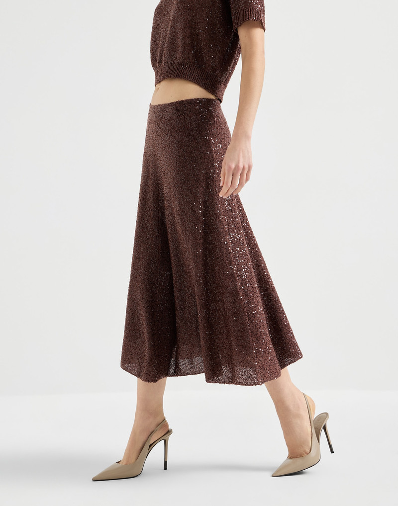 Linen, cashmere and silk dazzling texture knit skirt 5