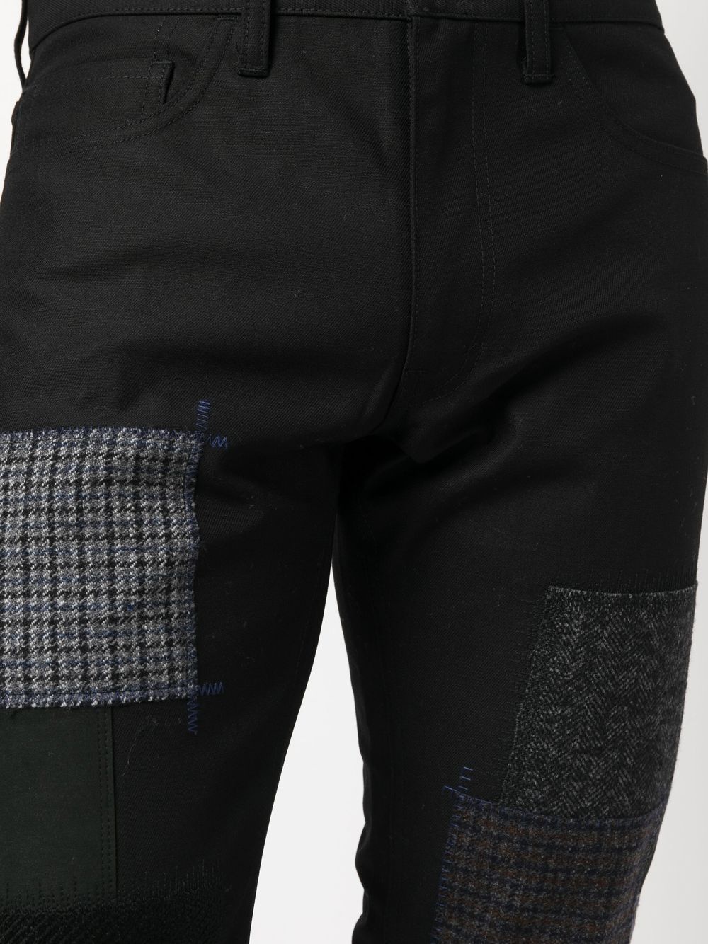 patchwork-detail straight-leg jeans - 5