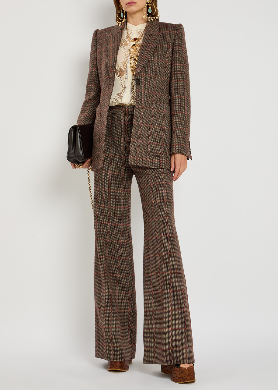Chloe Checked Wool Blazer - 4