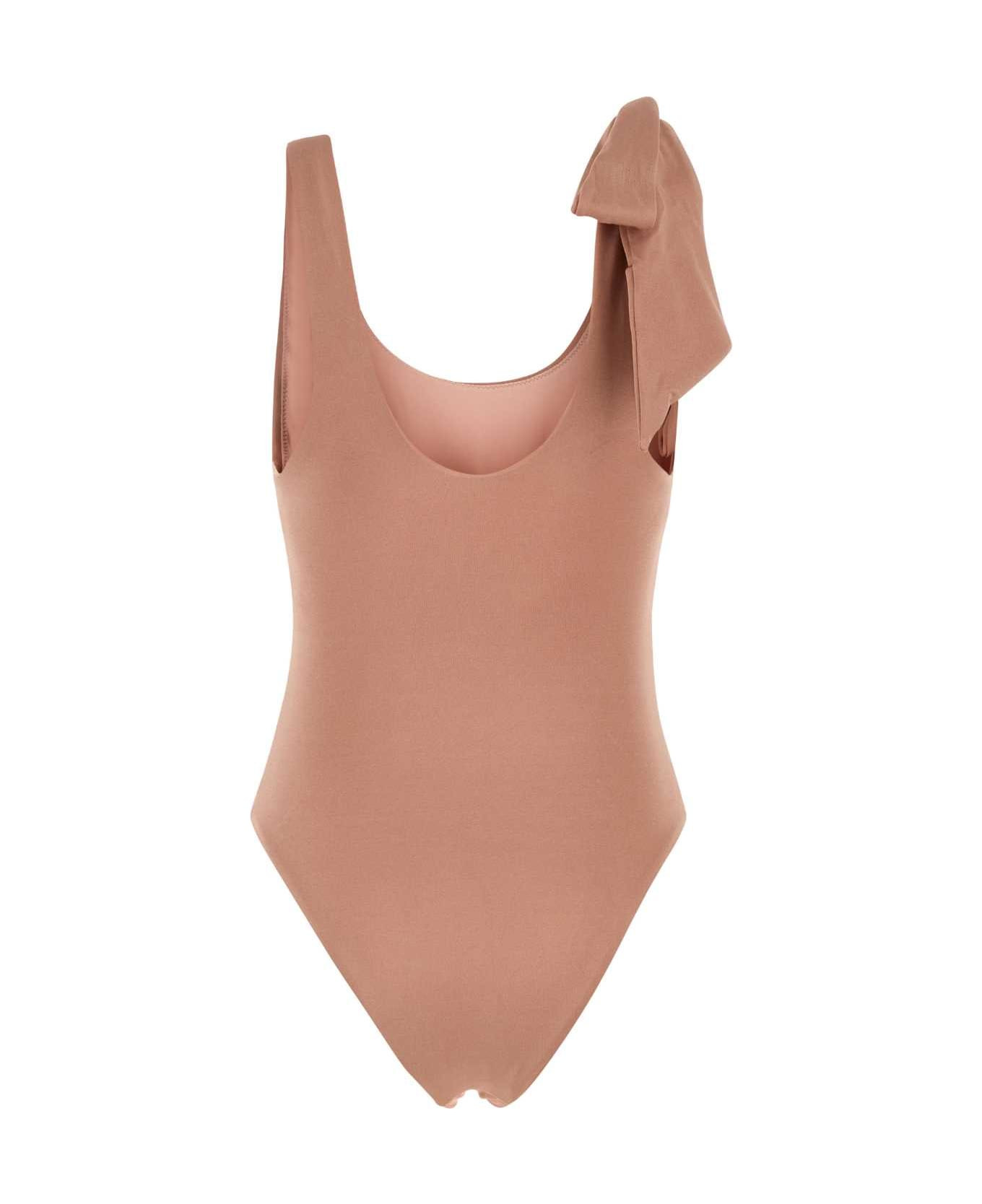 Antiqued Pink Stretch Nylon Swimsuit - 2