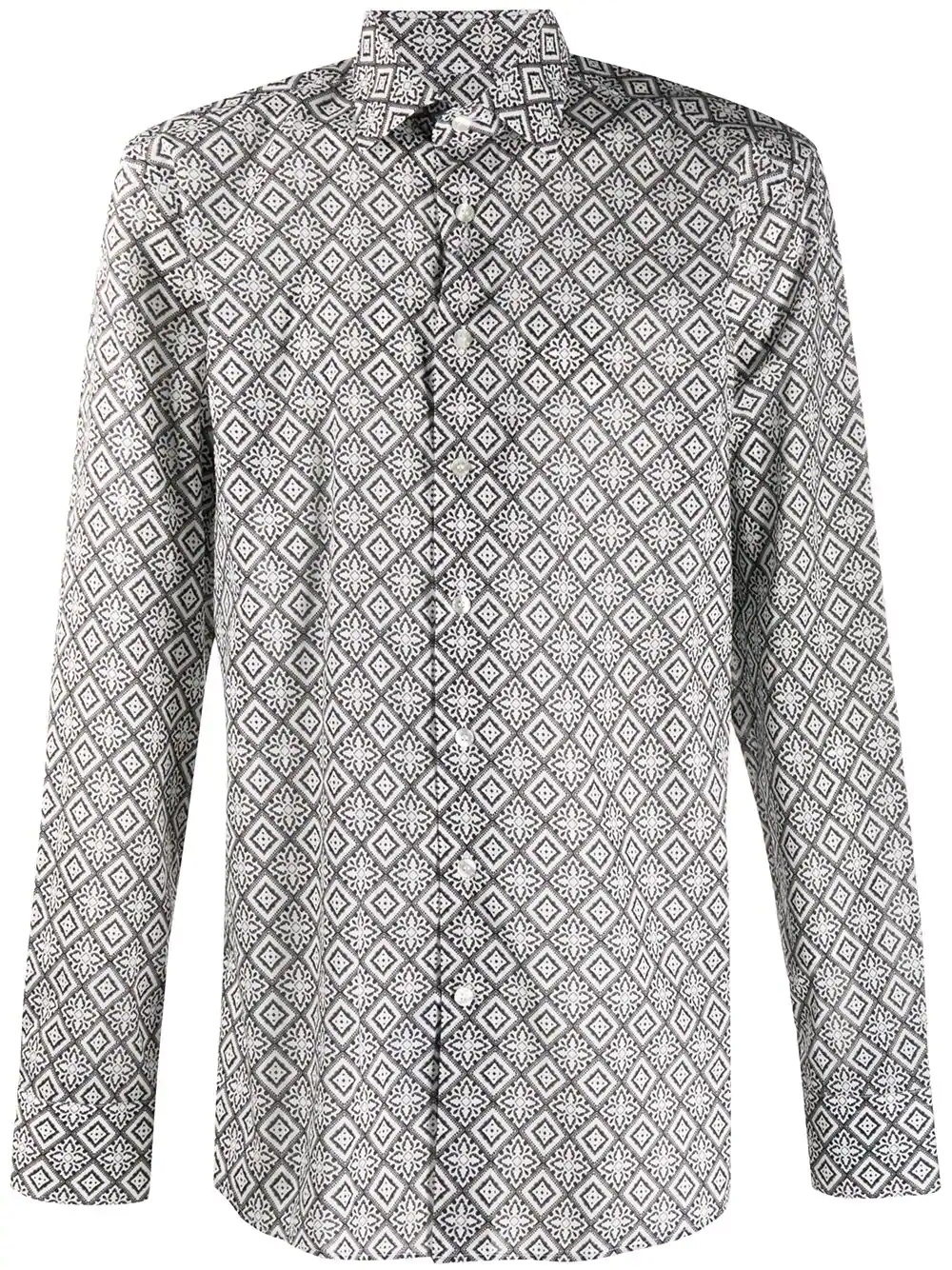 geometric pront button-down shirt - 1