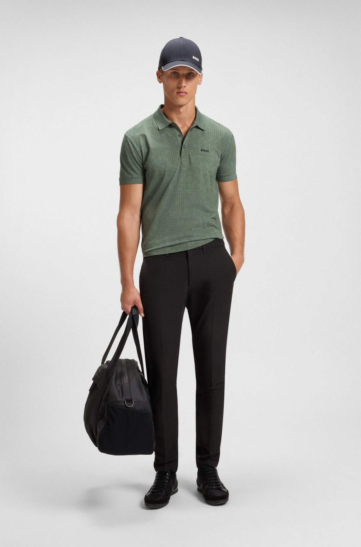 COTTON-PIQUÉ POLO SHIRT WITH ALL-OVER PRINT - 4