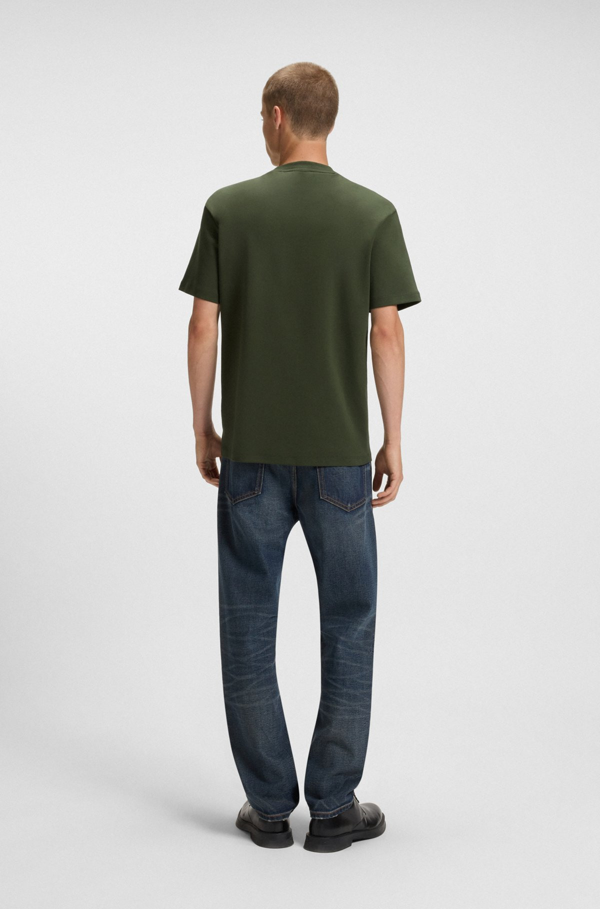 INTERLOCK-COTTON REGULAR-FIT T-SHIRT WITH STACKED LOGO - 5