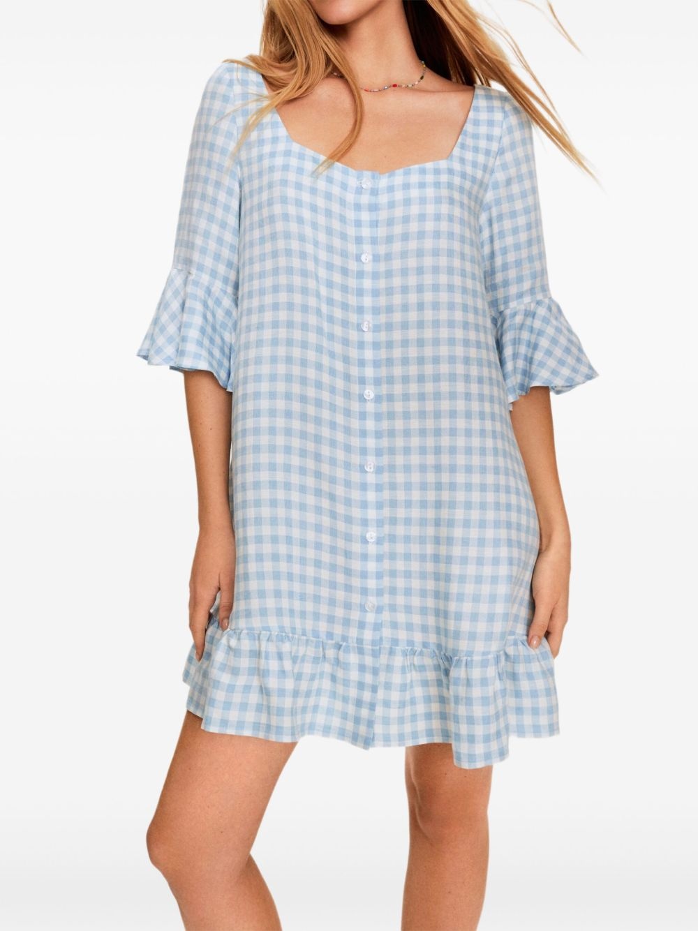 plaid-print mini-dress - 3