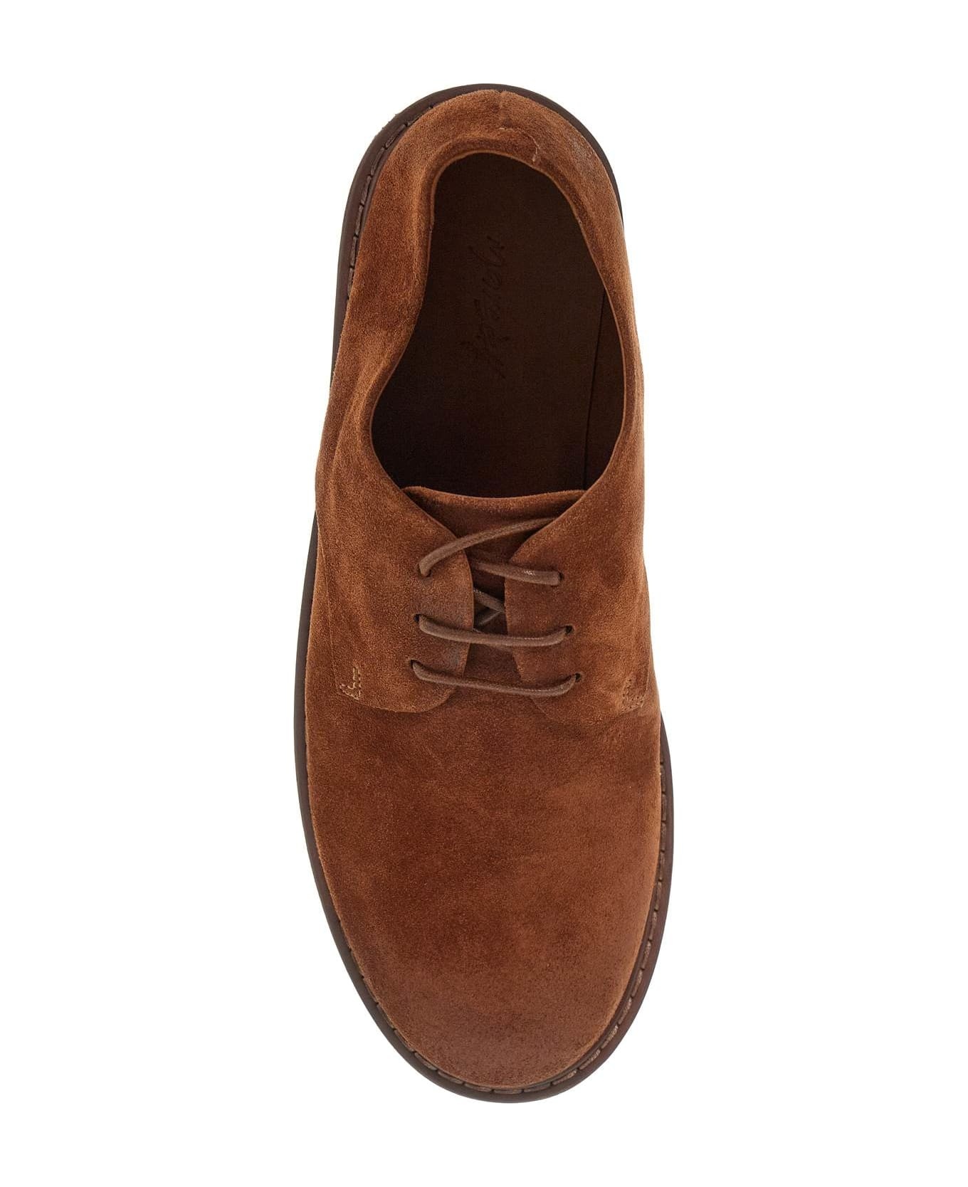 Suede Leather Lace-up Derby Shoes With - 2