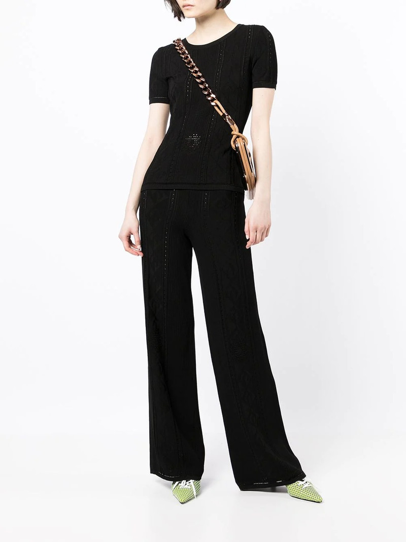 Marine Serre Crescent Moon-pattern wide-leg trousers outlook