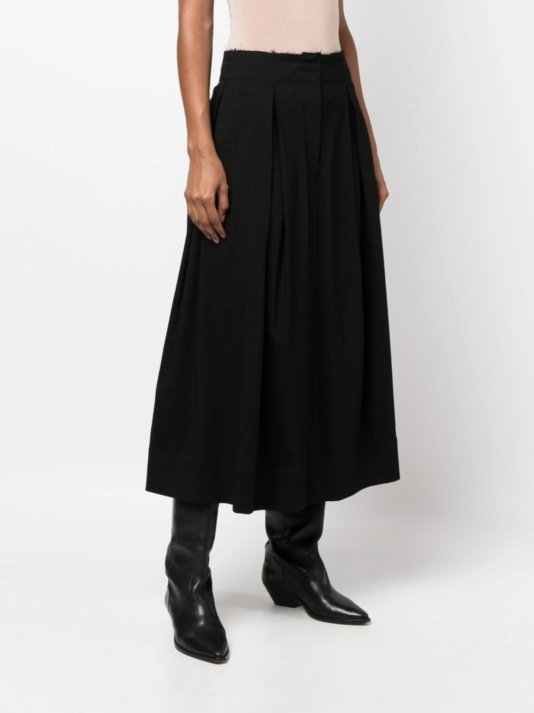 Uma Wang Raw-edge Pleated Long Skirt - 5