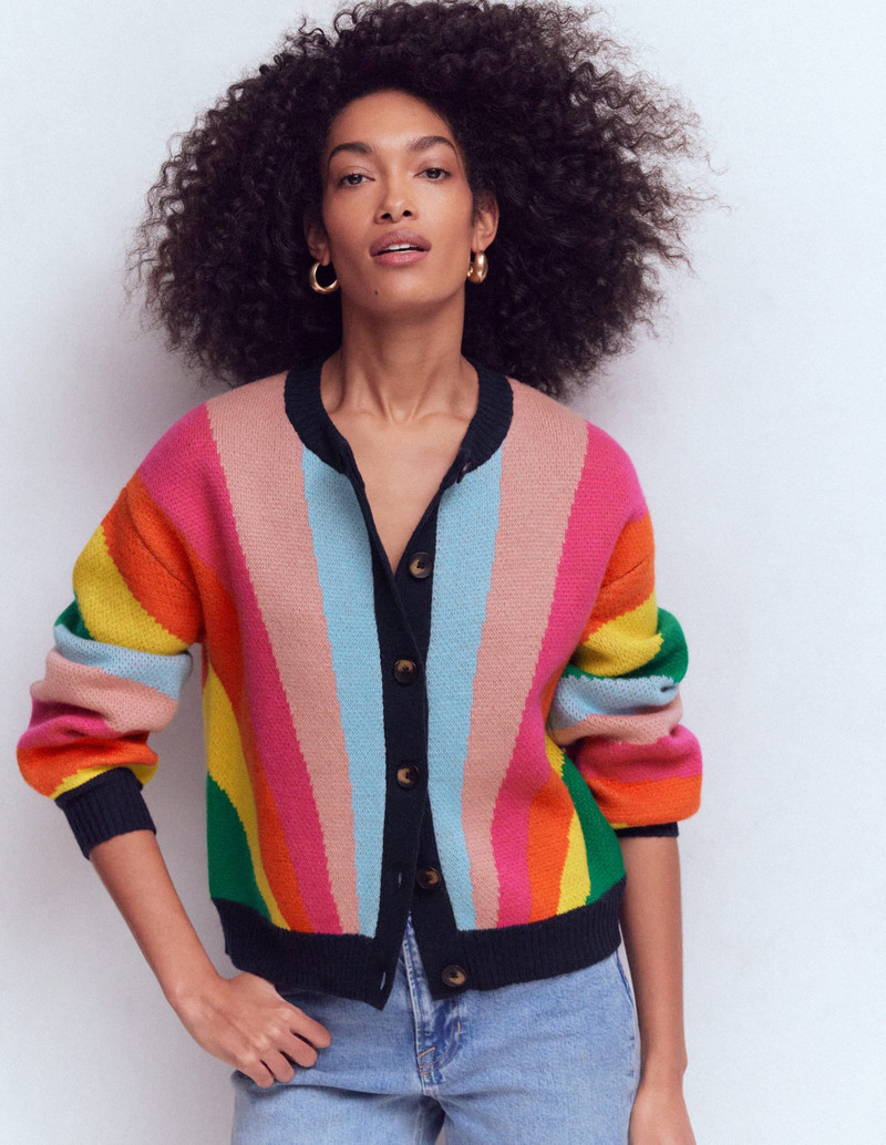 Abi Jacquard Cardigan-Multi Rainbow 3