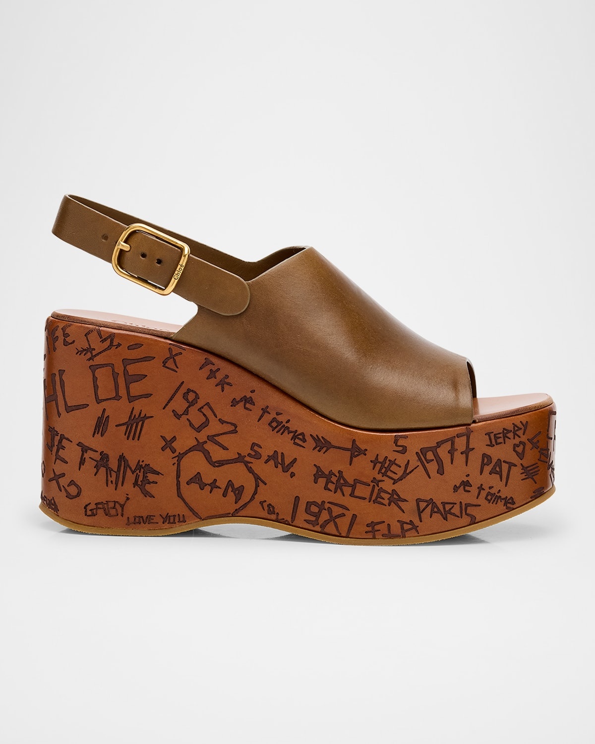 Maxime Leather Slingback Platform Sandals - 1