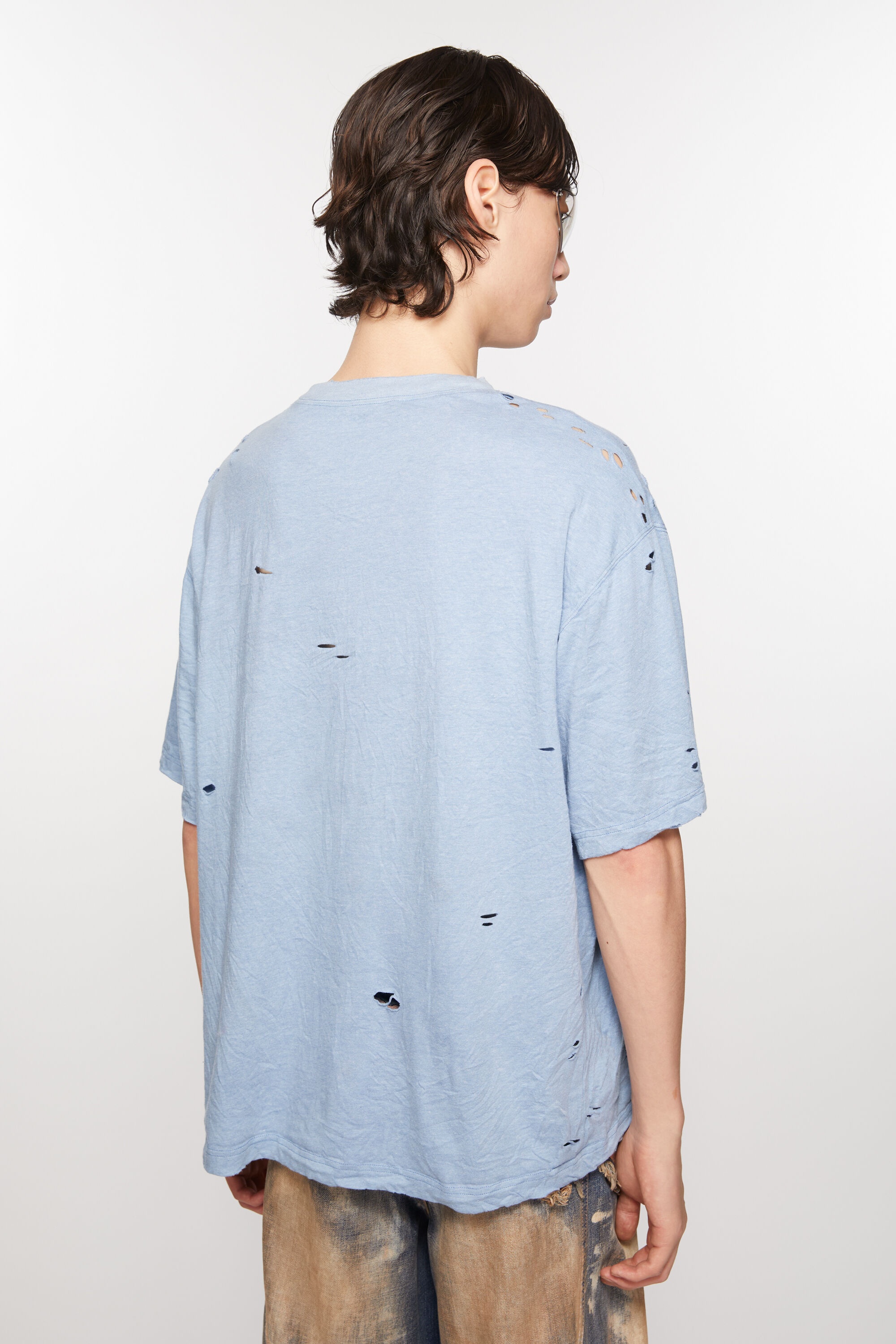 Logo t-shirt - Relaxed fit - Blue melange - 3