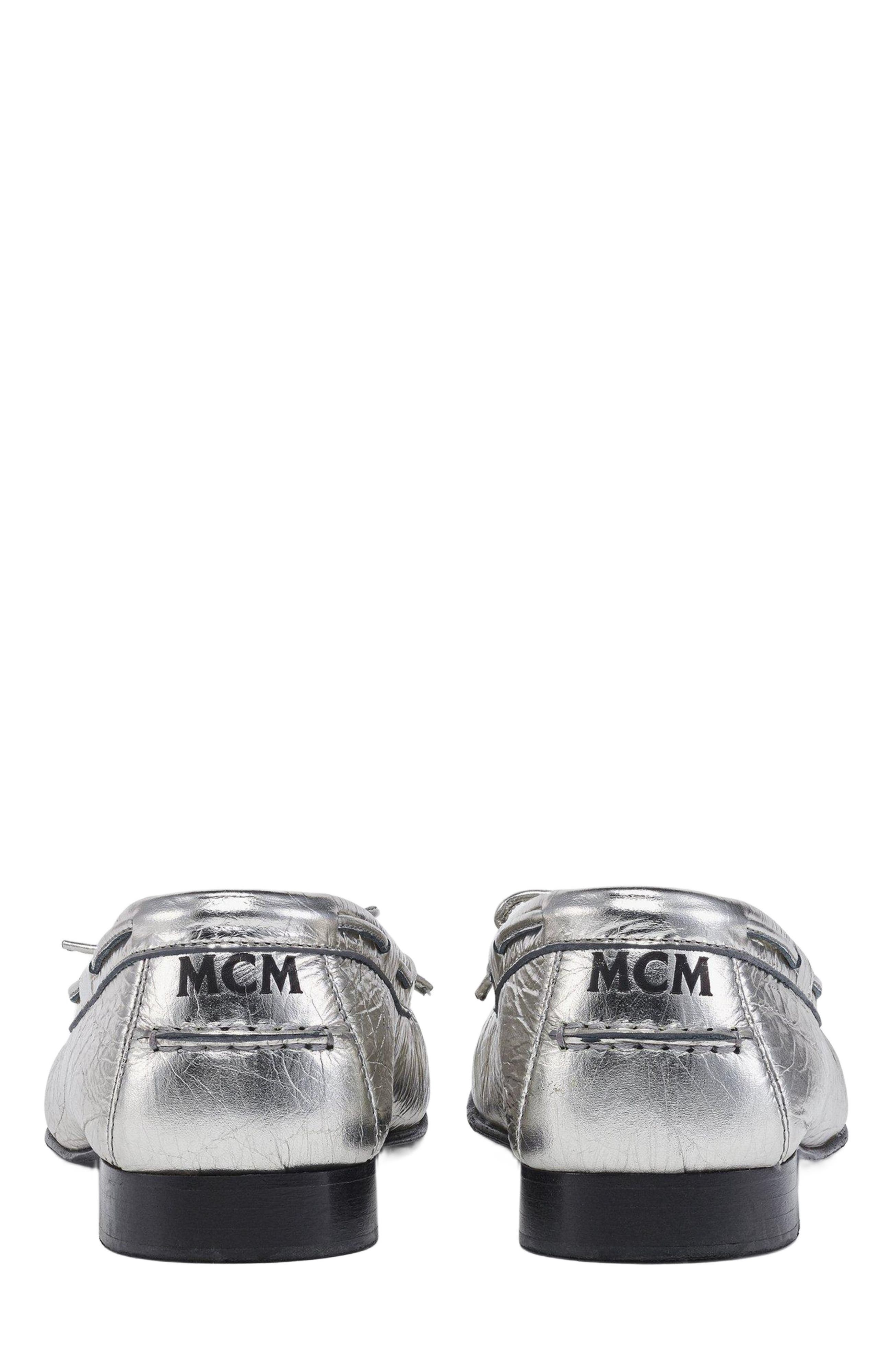 MCM Moccasin in Metallic Calf Leather in Silver at Nordstrom - 3