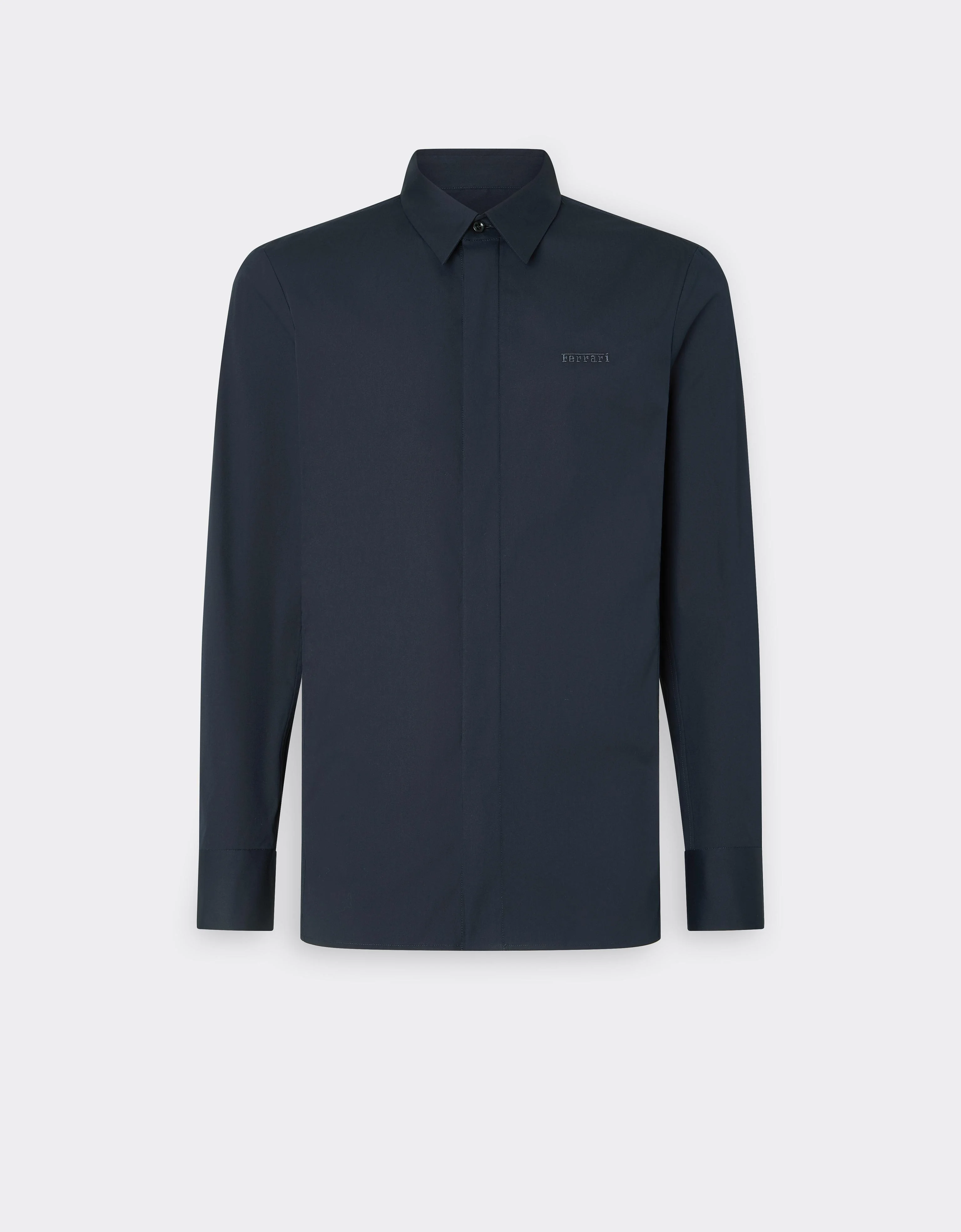 Slim-fit cotton poplin shirt - 1