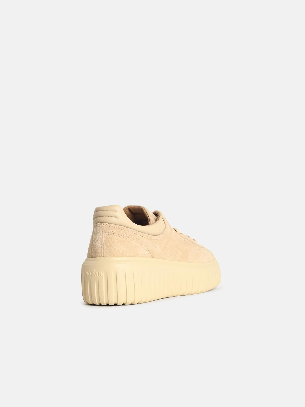 'H-STRIPES' BEIGE SUEDE SNEAKERS - 3