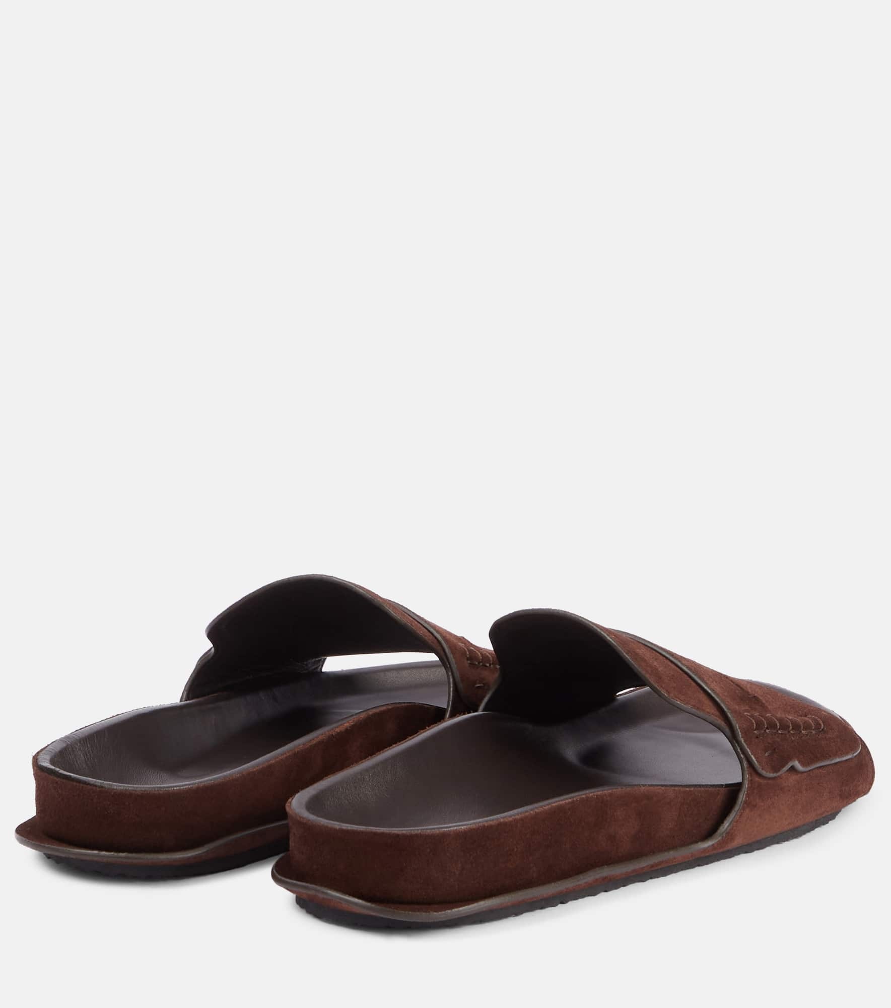 Mocassin suede slides - 2