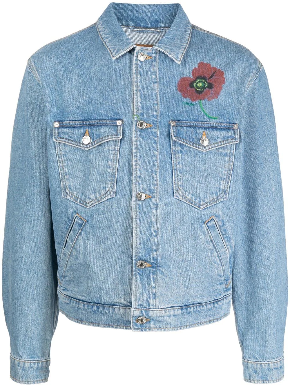 floral-print trucker jacket - 1