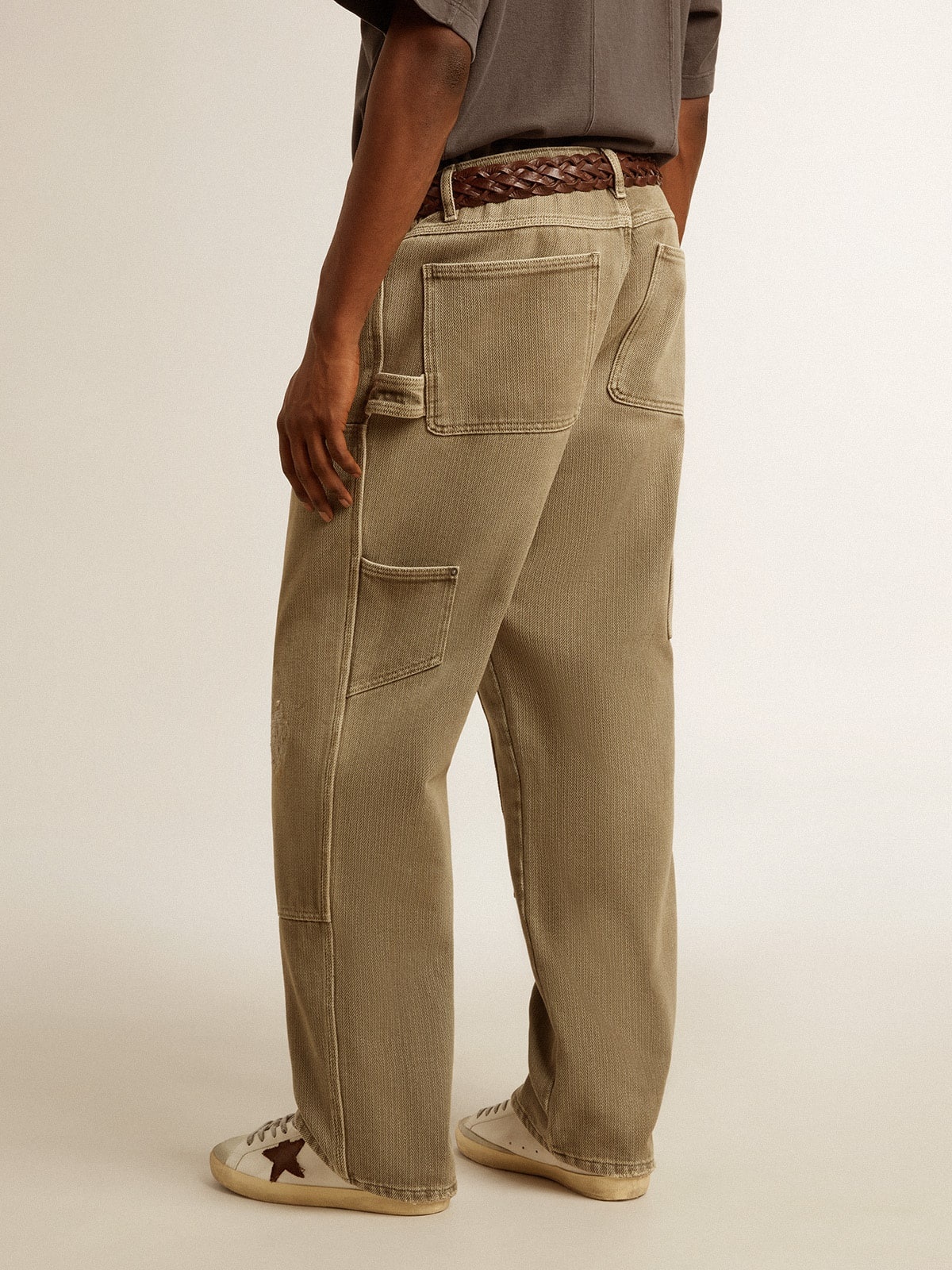Men's distressed-effect cotton pants - 5
