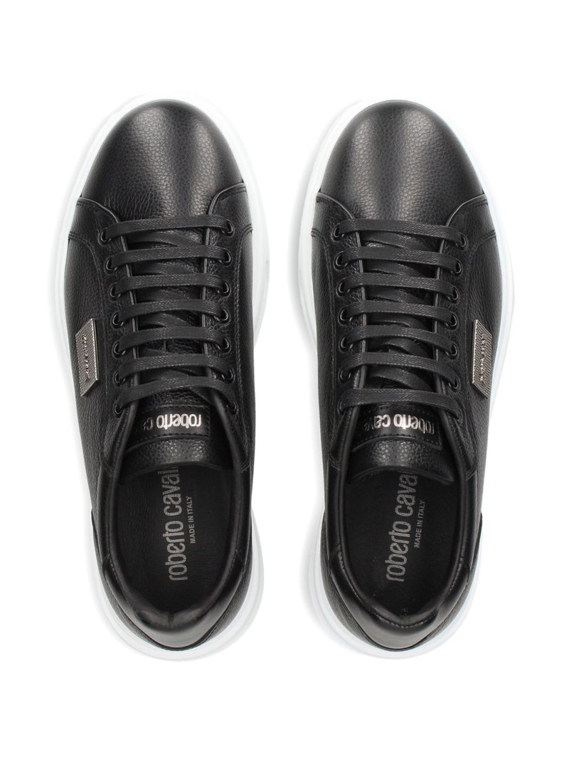 leather plaque sneakers 3