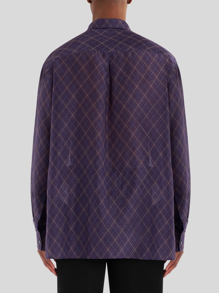 CHECK COTTON AND SILK SHIRT - 4