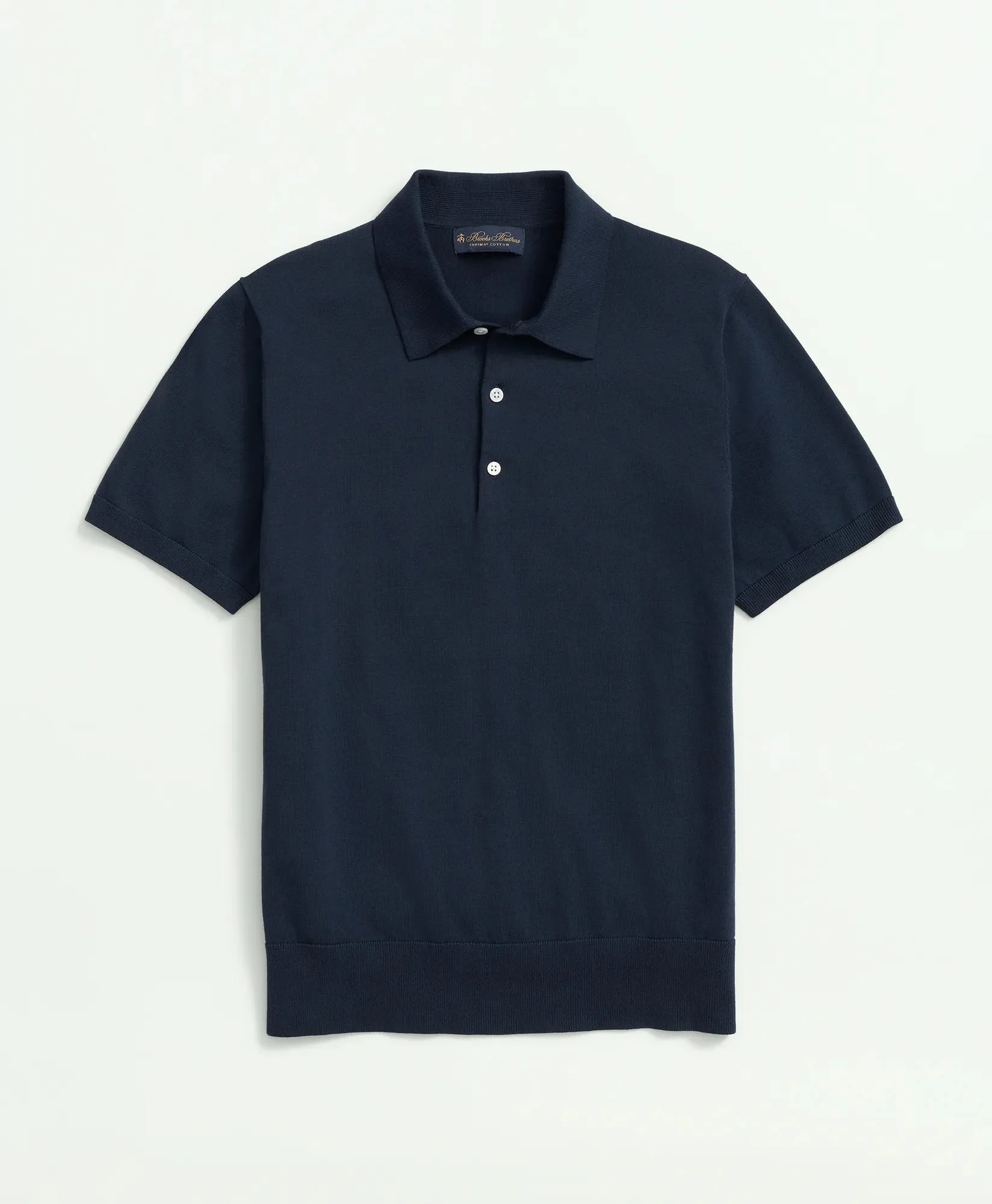 Supima® Cotton Short-Sleeve Polo Sweater - 1
