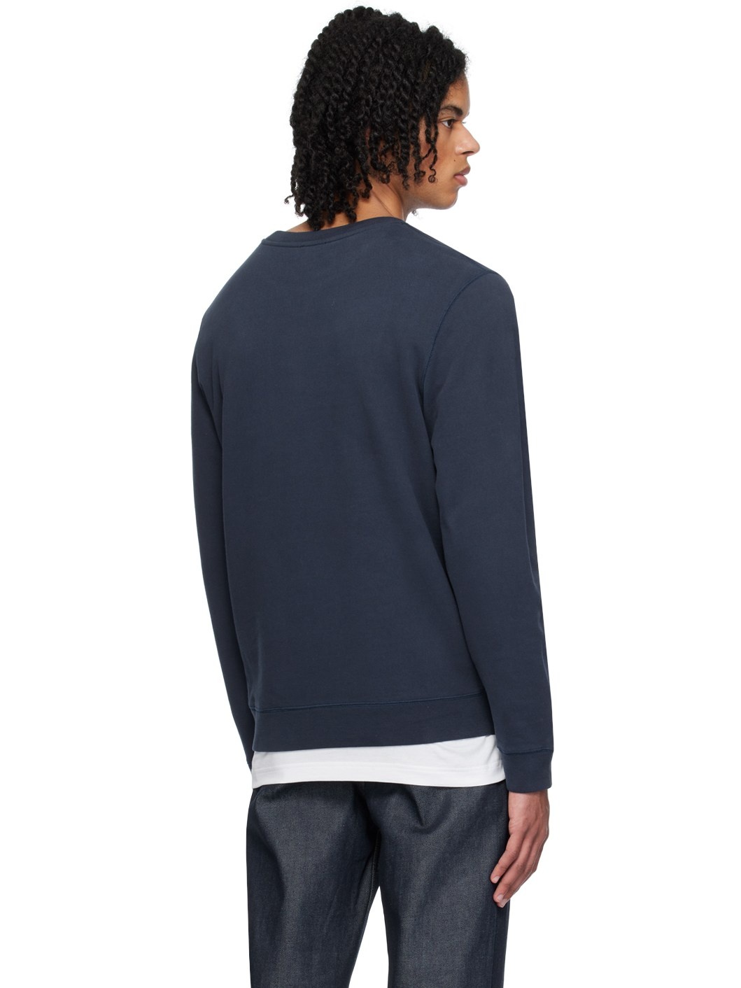 Navy V-Stitch Sweatshirt - 3