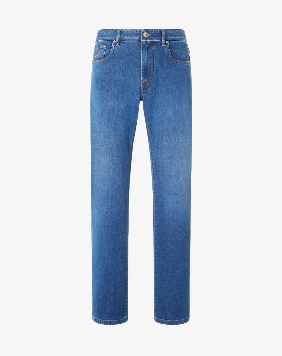 5-pocket trousers made from blue stretch denim - 1