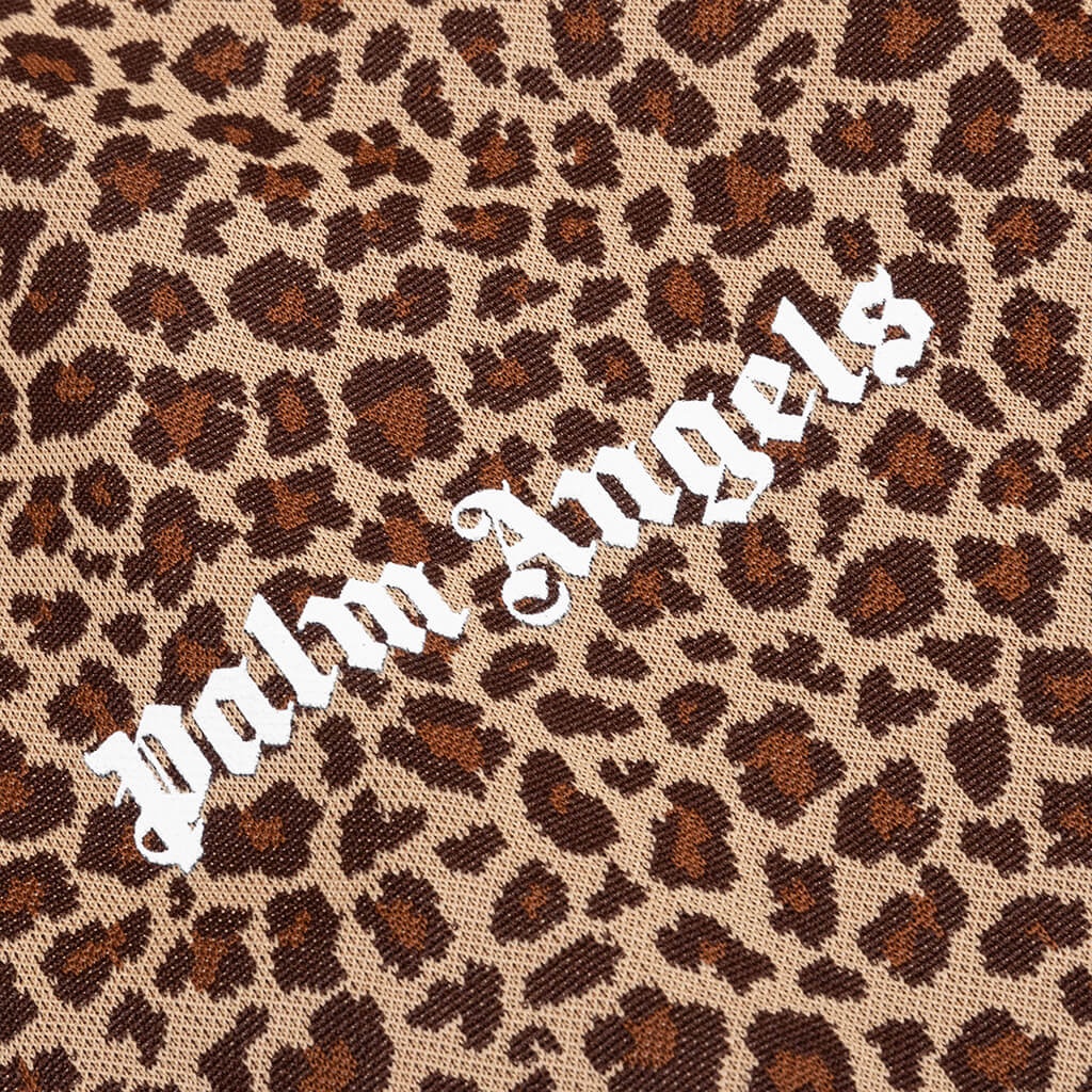 PALM ANGELS LEOPARD JACQUARD TRACK JACKET - BEIGE/OFF WHITE - 3