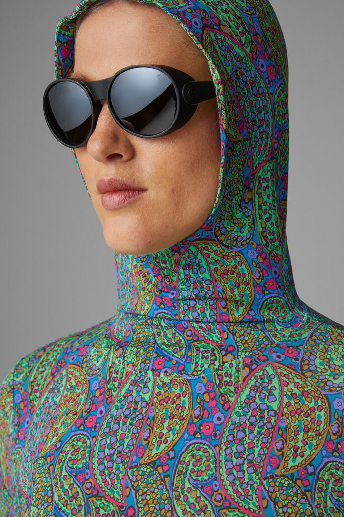Oliana Hooded long-sleeve top in Green/Violet - 4