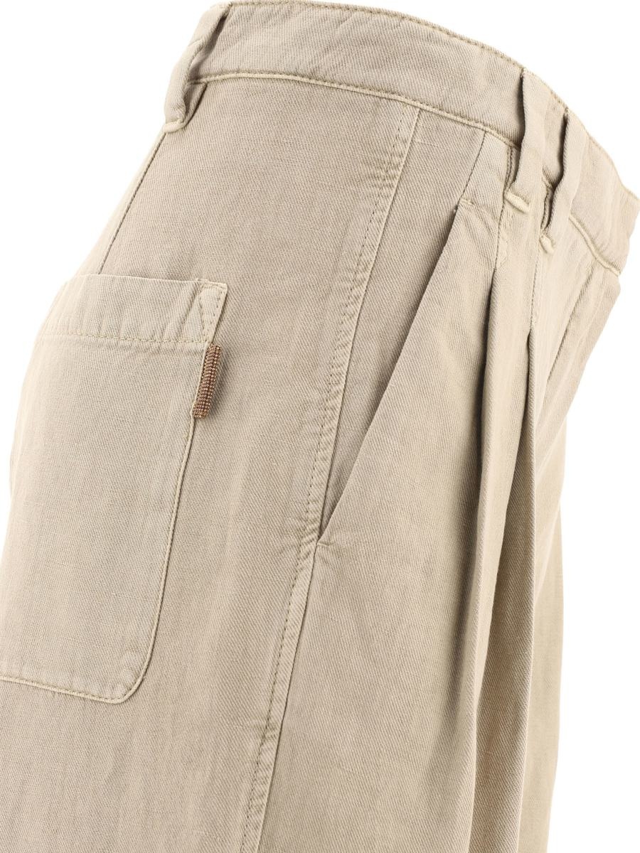 BRUNELLO CUCINELLI WIDE LEG TROUSERS - 4