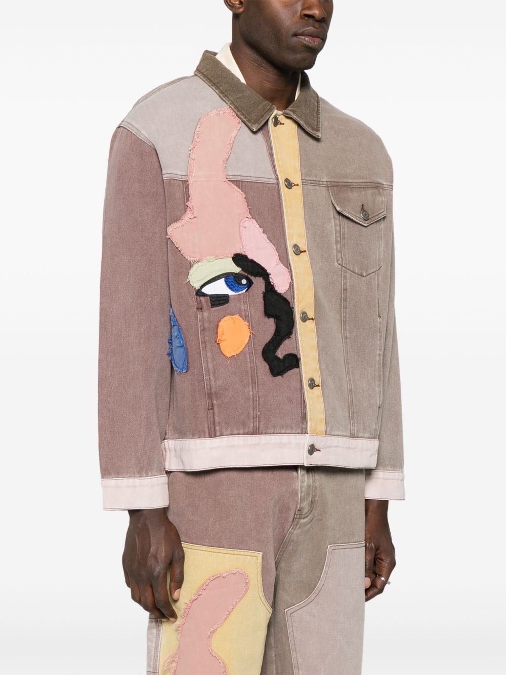 patchwork-face jacket - 3