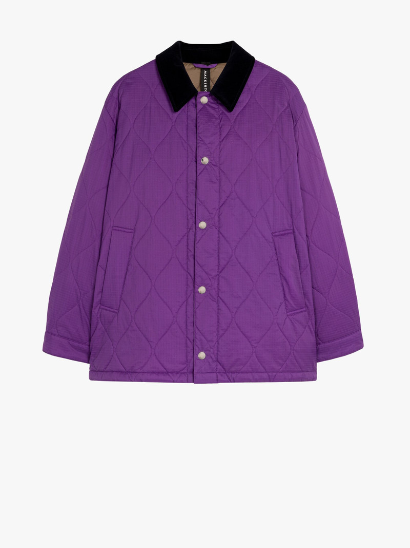 TEEMING PURPLE NYLON QUILTED COACH JACKET 1