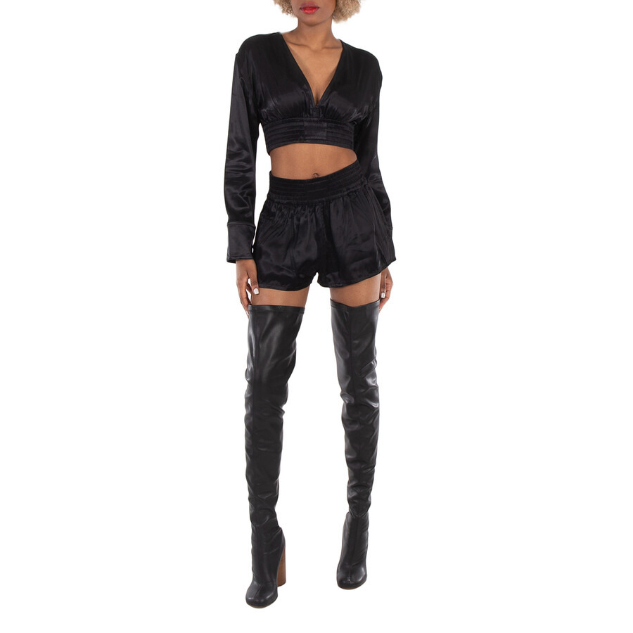 T by Alexander Wang Long-Sleeve Cropped Blouse - 4