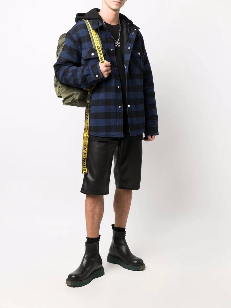 Off-White Arrows checked padded jacket outlook
