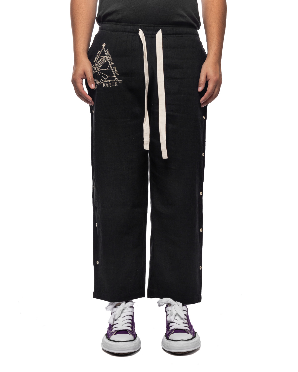 S.W.C. & Kartik Research Drawstring Track Pant Black - 1