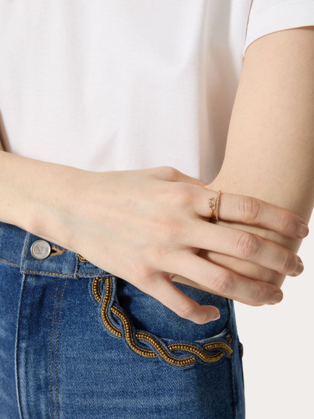 VLogo Signature crystal ring - 2