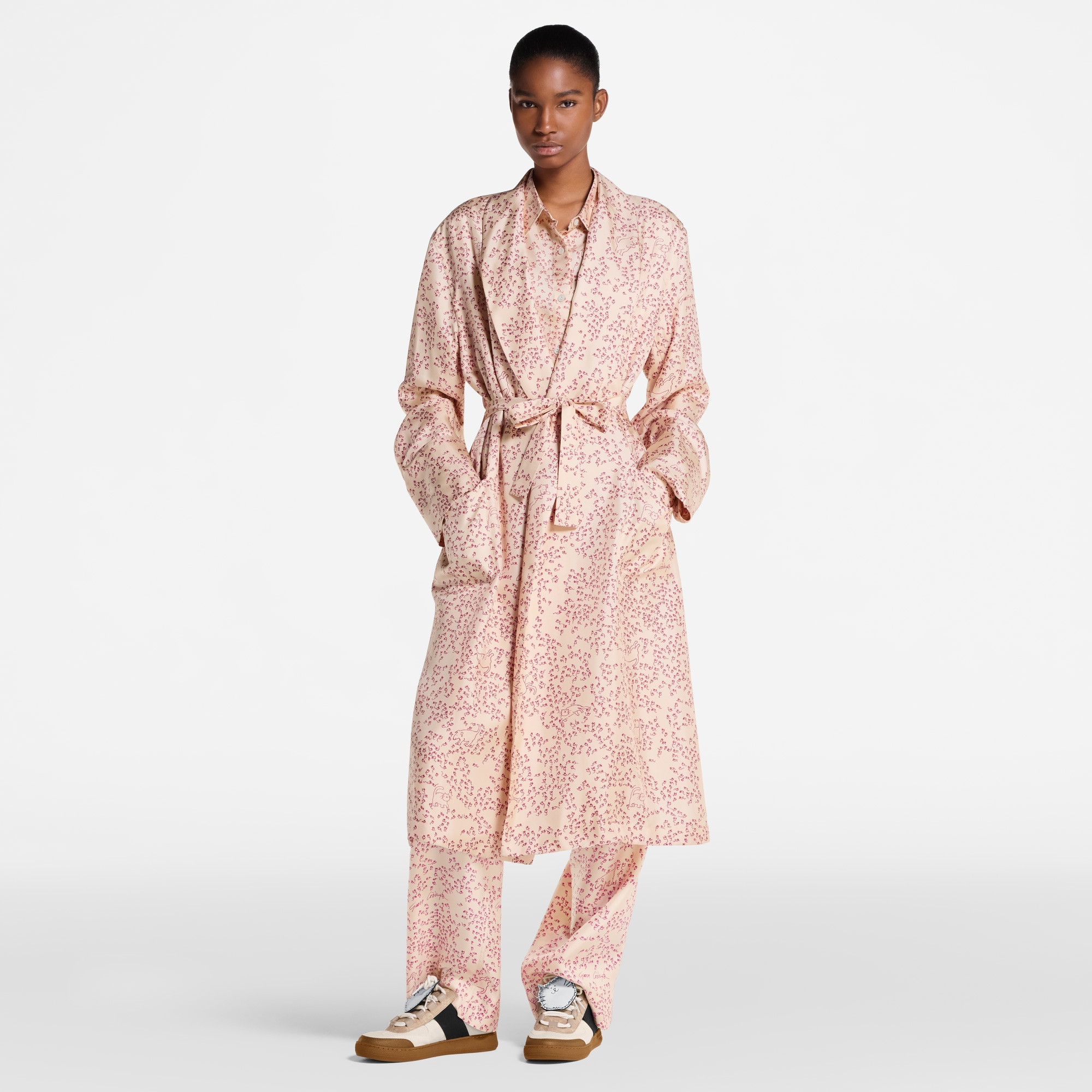 Cat-and-Mouse Print Robe - 6
