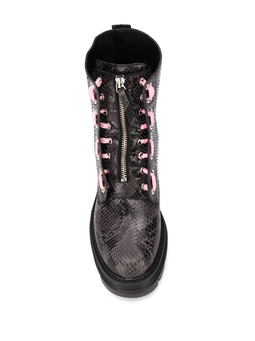 snakeskin-print ankle-length boots - 4