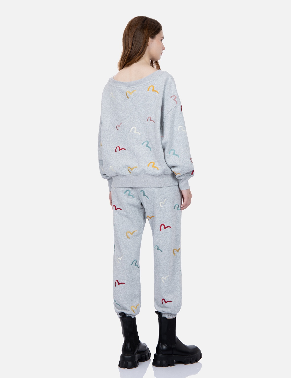 ALLOVER MULTI-COLOR SEAGULL EMBROIDERY SWEATPANTS - 2