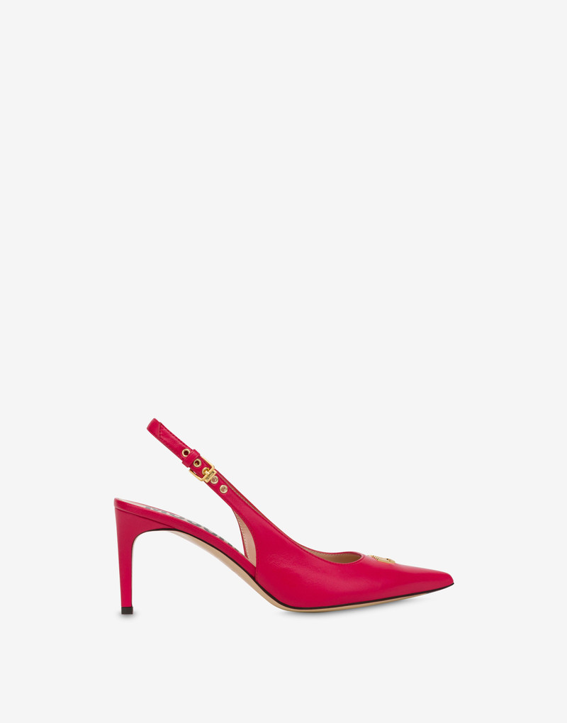 METAL LOGO NAPPA LEATHER SLINGBACKS 2