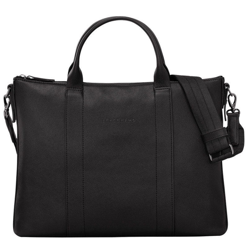 Longchamp 3D Briefcase Black - Leather 1