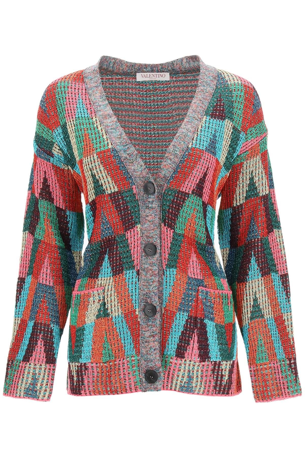 LUREX V OPTICAL VALENTINO CARDIGAN - 1